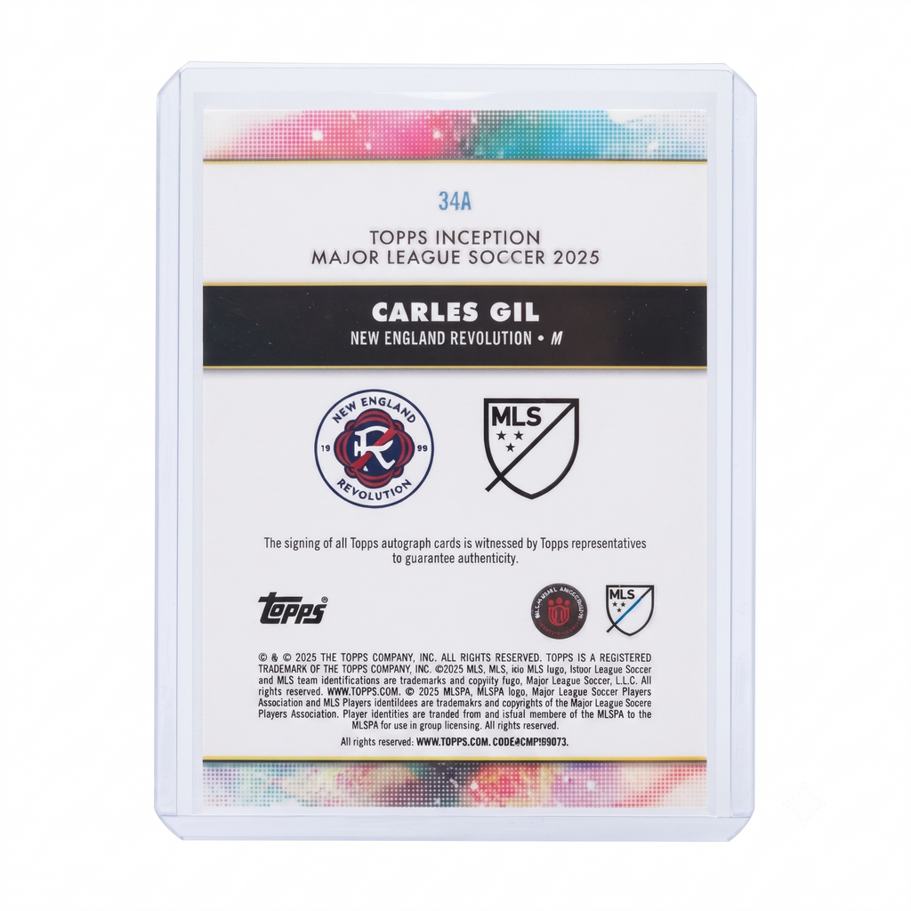 2025 Topps Inception MLS Carles Gil Pink Auto 07/35 #34A