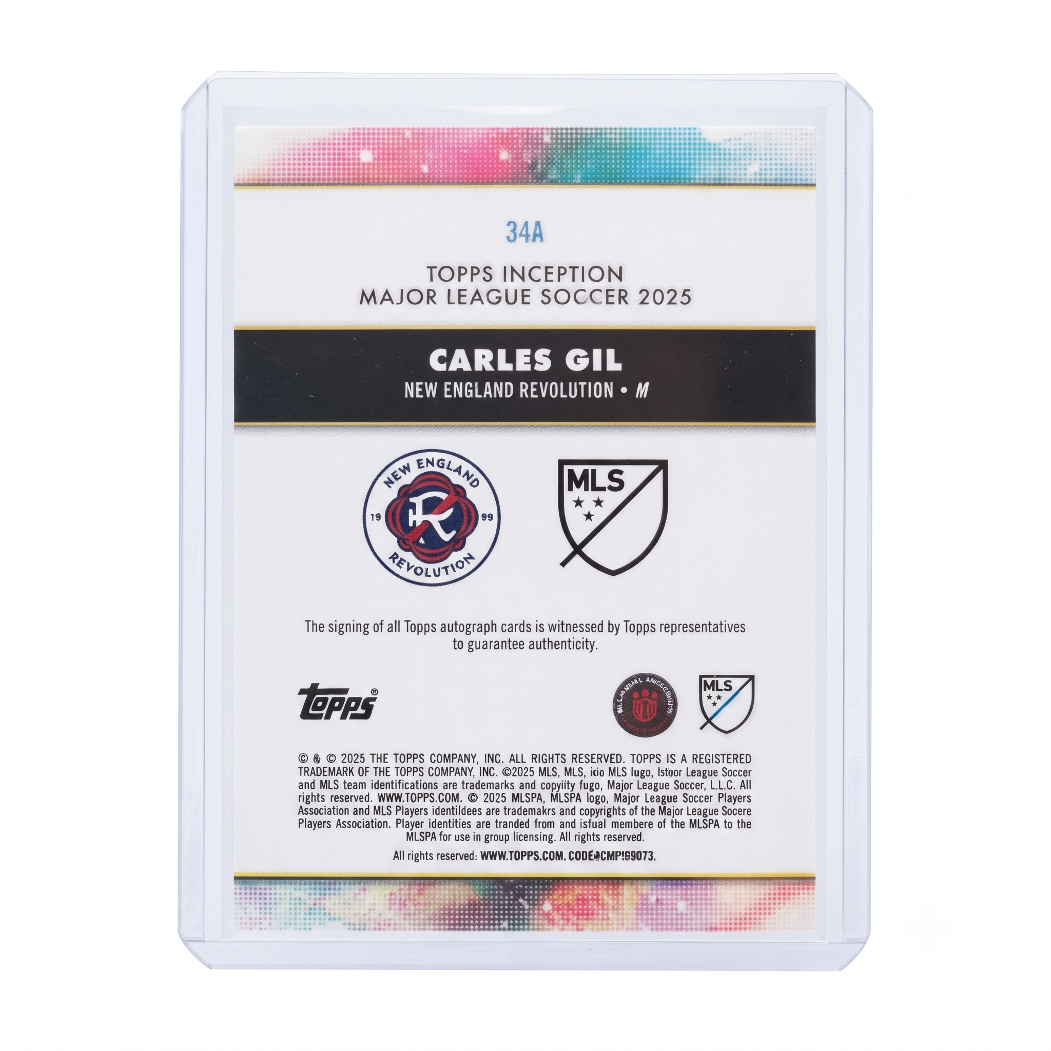 2025 Topps Inception MLS Carles Gil Pink Auto 07/35 #34A