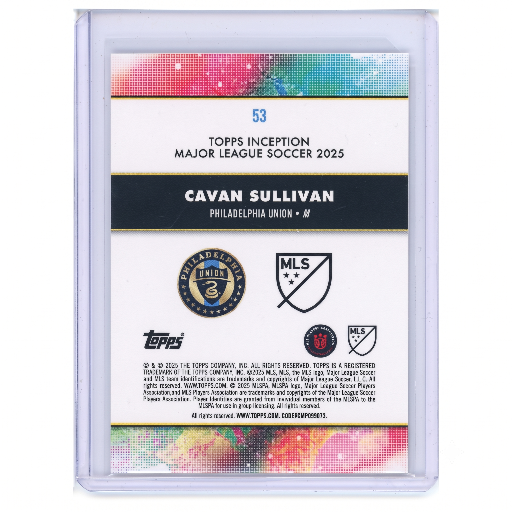 2025 Topps Inception MLS Cavan Sullivan RC #53