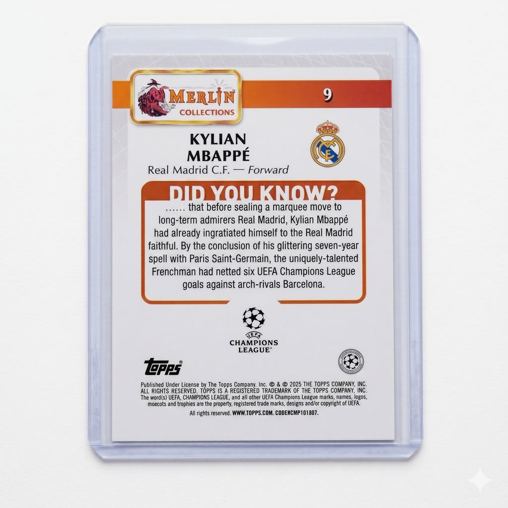 2025 Topps Merlin Kylian Mbappé #9