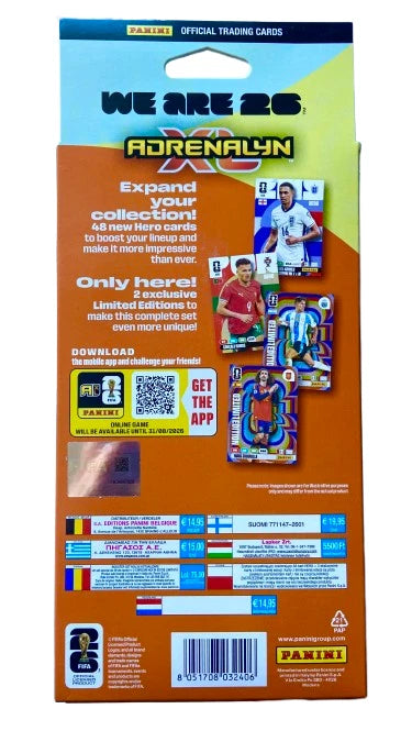 2026 PANINI Adrenalyn XL FIFA WORLD CUP 2026 BLISTER UPGRADE 48 new HERO + 2 LIMITED