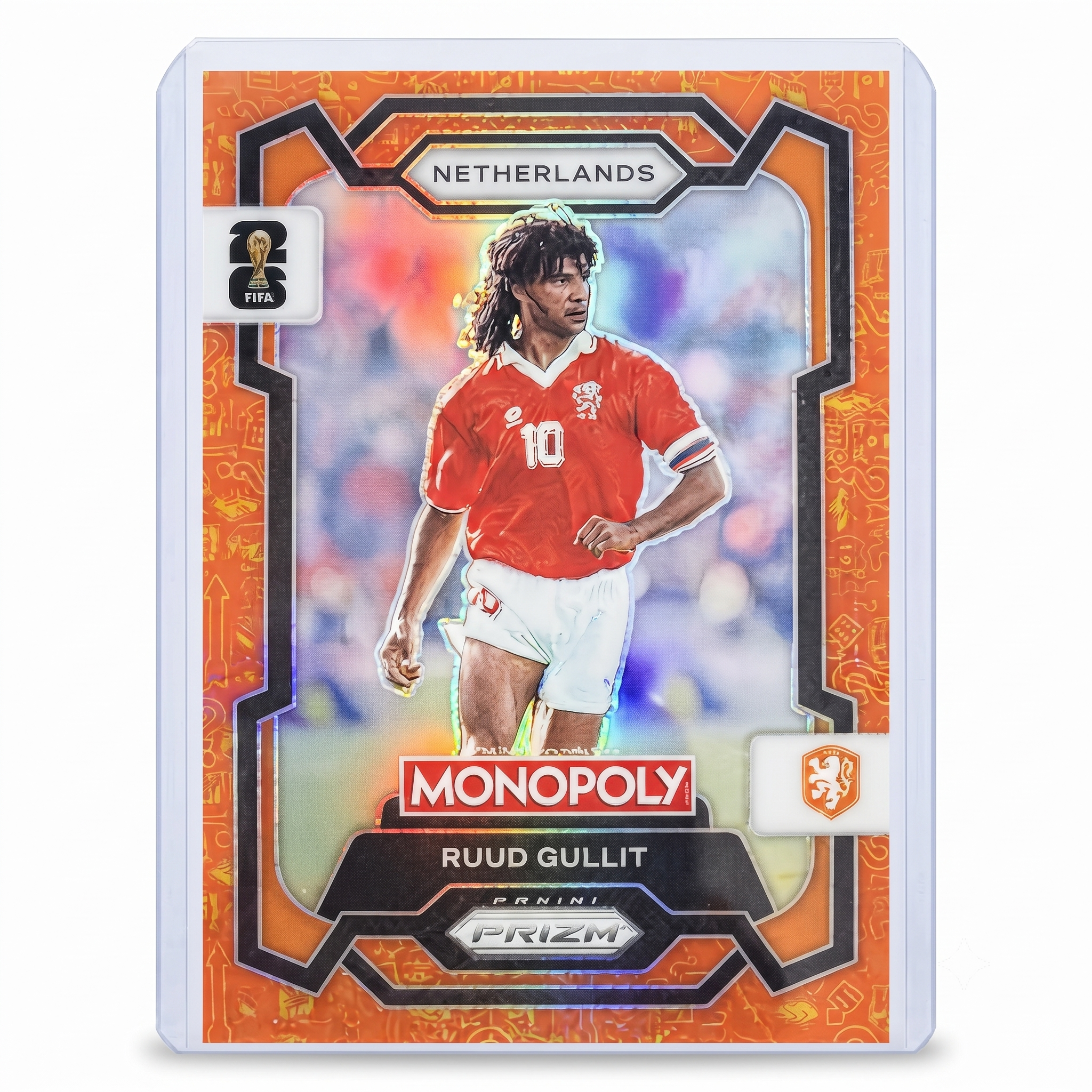 2026 Panini Monopoly Prizm FWC26 Rudd Gullit Orange Icons Prizm #75