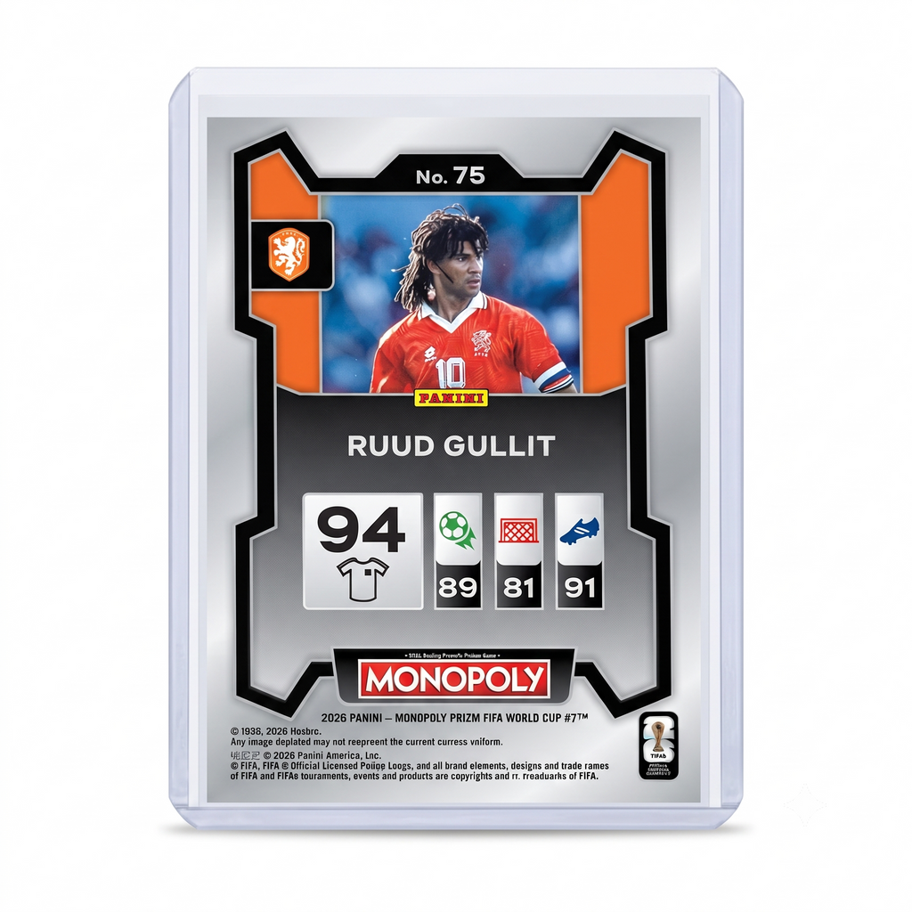 2026 Panini Monopoly Prizm FWC26 Rudd Gullit #75
