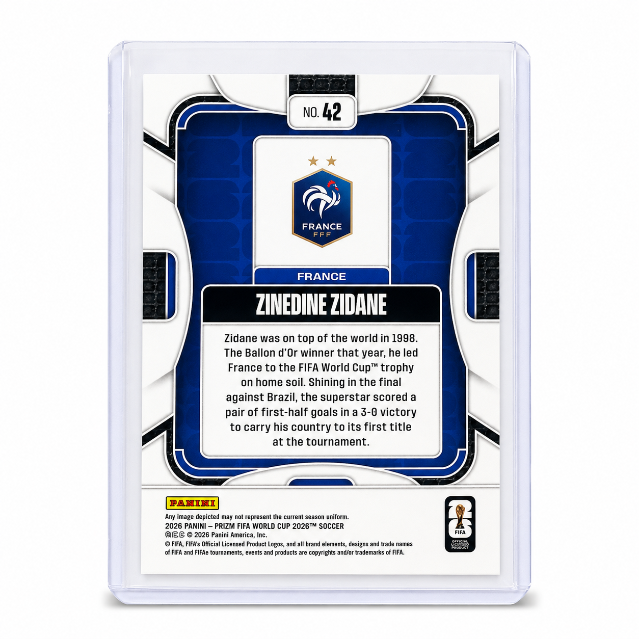 2026 Panini Prizm FWC26 Zinedine Zidane #42