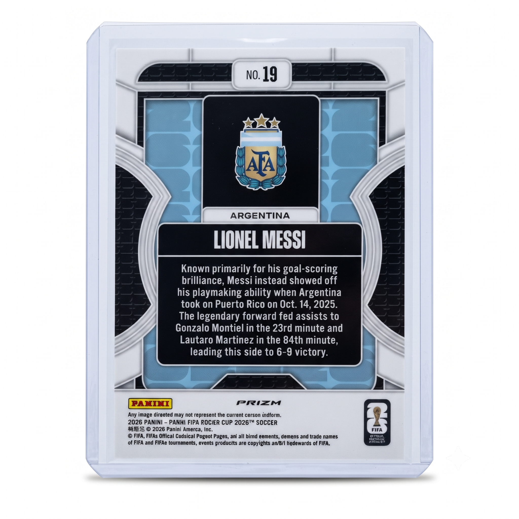 2026 Panini Prizm Lionel Messi Phenomenon Silver Wave Prizm #19 SP