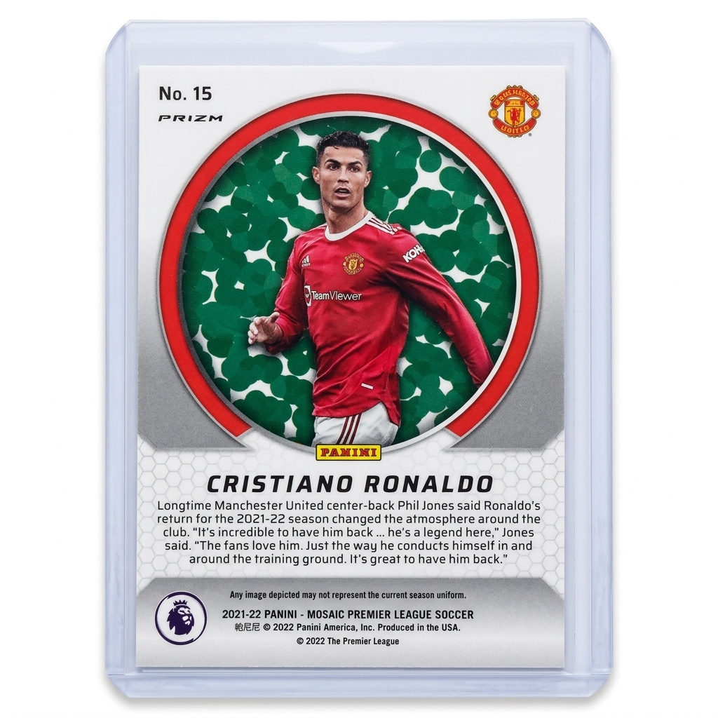 21-22 Panini Mosaic PL Cristiano Ronaldo Men of Mistery Silver Mosaic Prizm #15