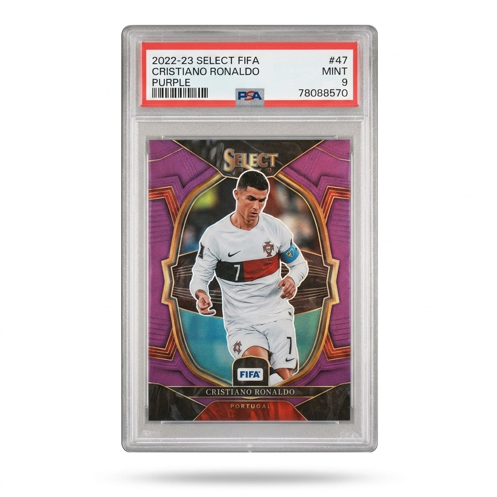 22-23 Panini Select Cristiano Ronaldo Purple 73/75 PSA 9