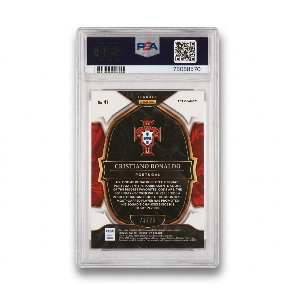 22-23 Panini Select Cristiano Ronaldo Purple 73/75 PSA 9