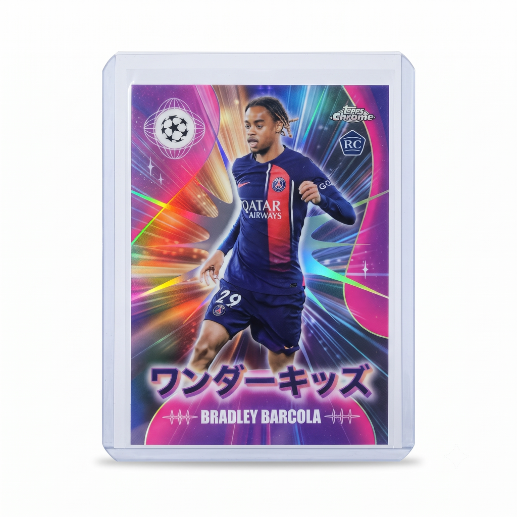 23-24 Topps Chrome UEFA JAPAN Bradley Barcola RC Wonderkids #WK-9