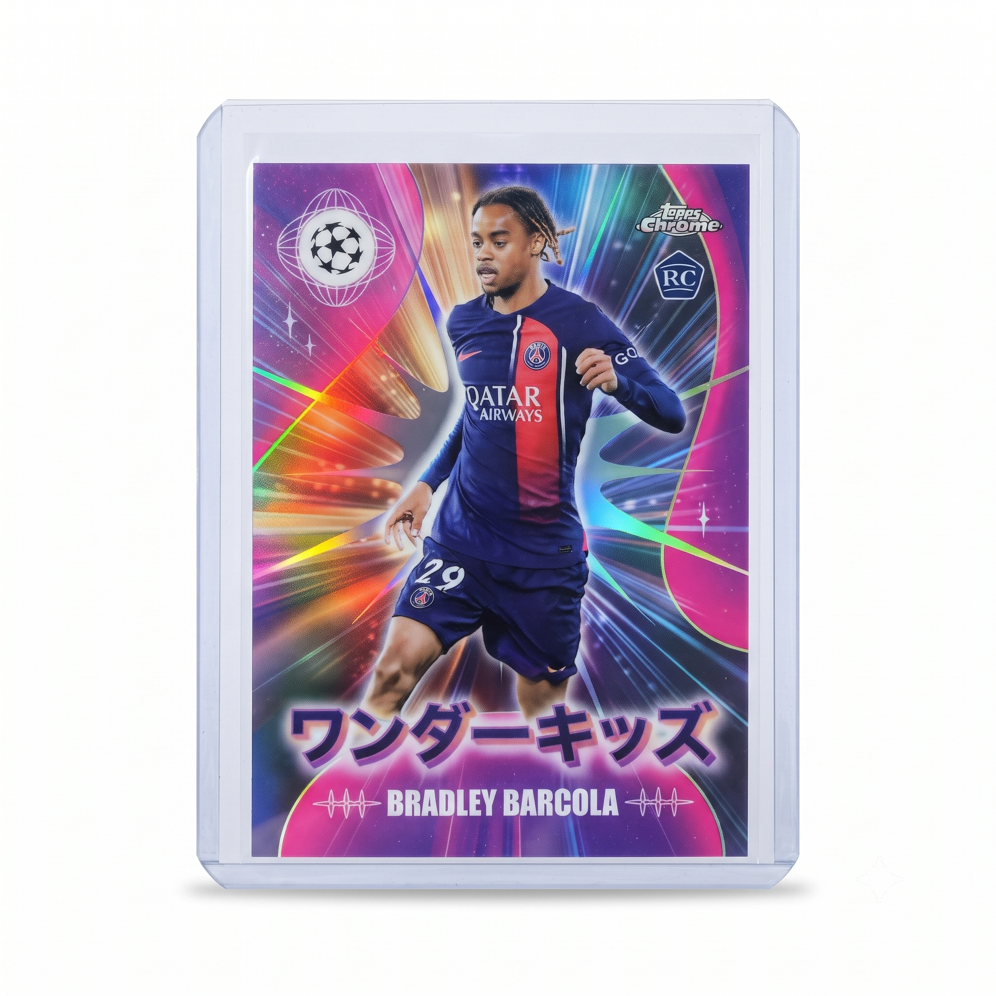 23-24 Topps Chrome UEFA JAPAN Bradley Barcola RC Wonderkids #WK-9