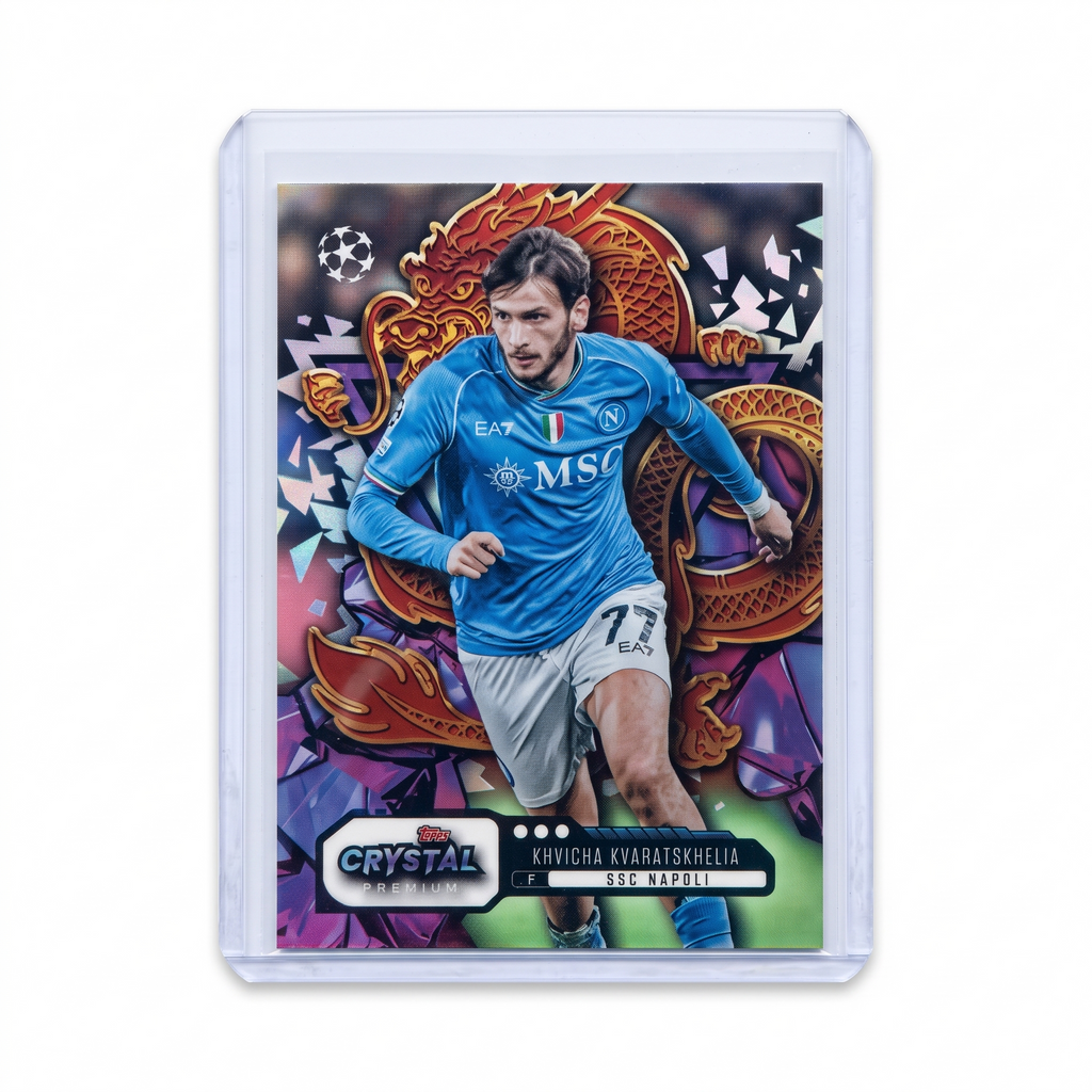 23-24 Topps Crystal Premium UEFA Khvicha Kvaratskhelia Red Dragon #61  SSP Case Hit