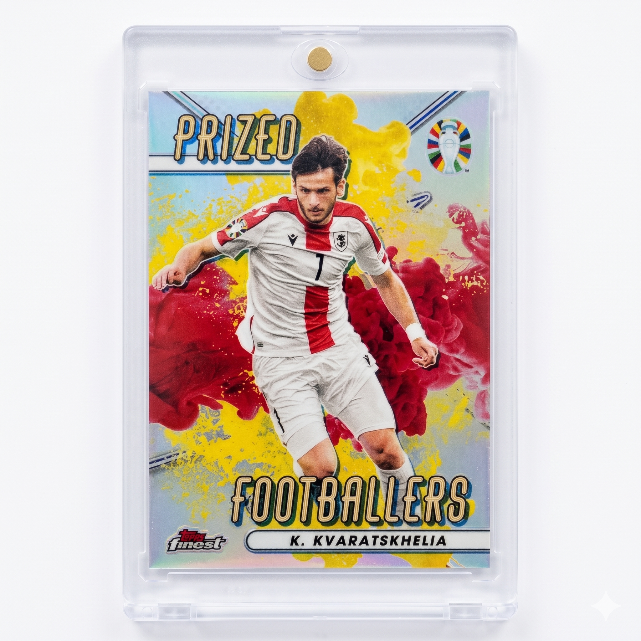 23-24 Topps Finest Khvicha Kvaratskhelia Yellow-Red Prized Footballers Fusion #PFV-KK  SSP Case Hit