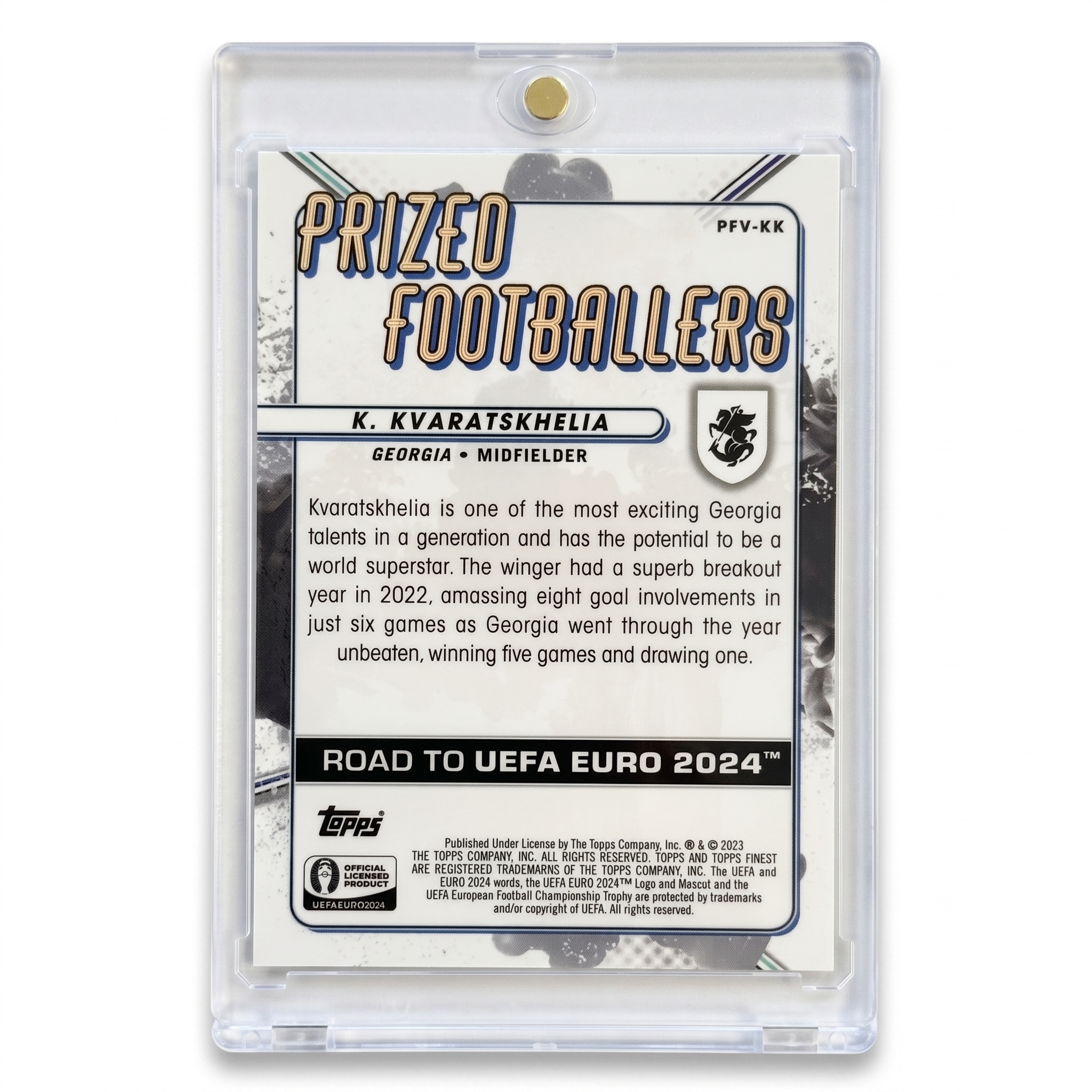 23-24 Topps Finest Khvicha Kvaratskhelia Yellow-Red Prized Footballers Fusion #PFV-KK  SSP Case Hit