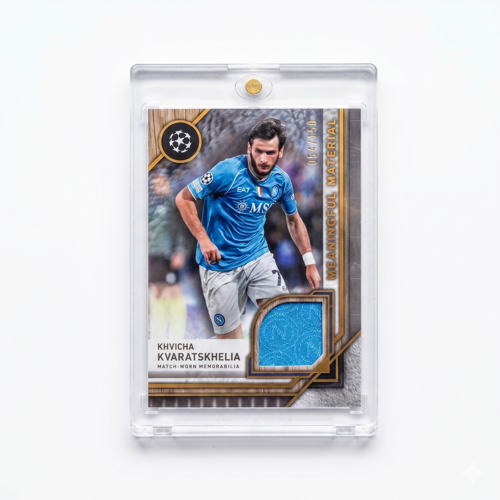 23-24 Topps Museum UCL Khvicha Kvaratskhelia Meaningful Material Relic Card Match Worn 054/150 #MMSR-KK
