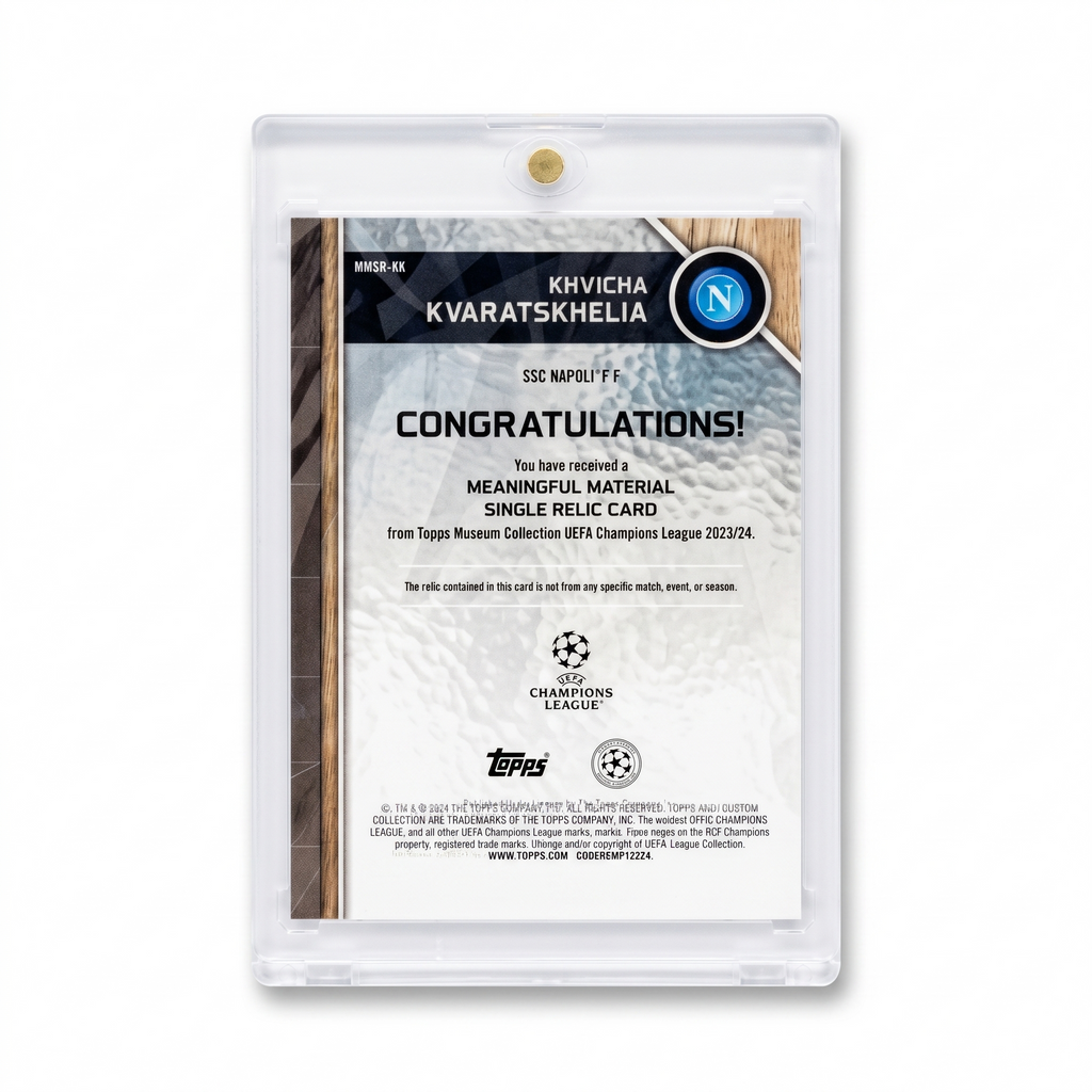 23-24 Topps Museum UCL Khvicha Kvaratskhelia Meaningful Material Relic Card Match Worn 054/150 #MMSR-KK