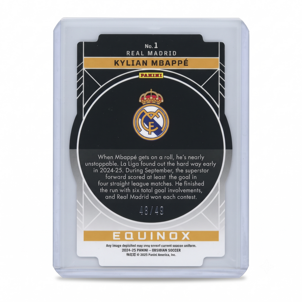 24-25 Panini Obsidian Soccer Kylian Mbappe EQUINOX Cut Purple 48/49 #1