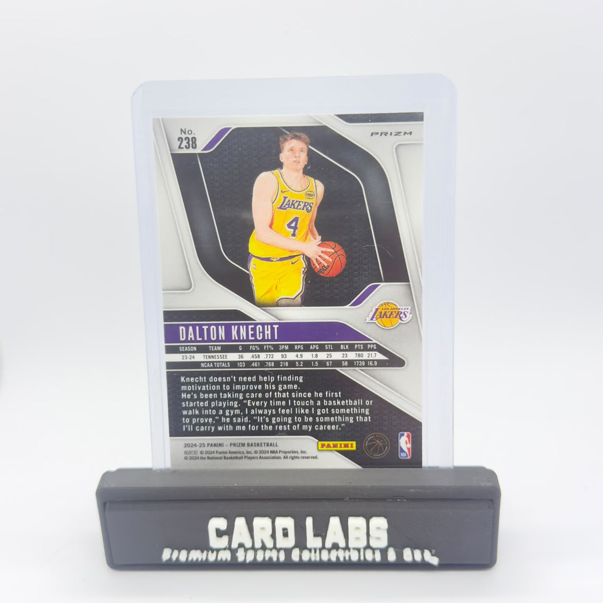 24-25 Panini Prizm Dalton Knecht RC True Silver Prizm #238
