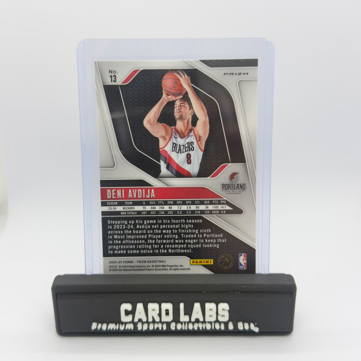 24-25 Panini Prizm Deni Avdija True Silver Prizm #13