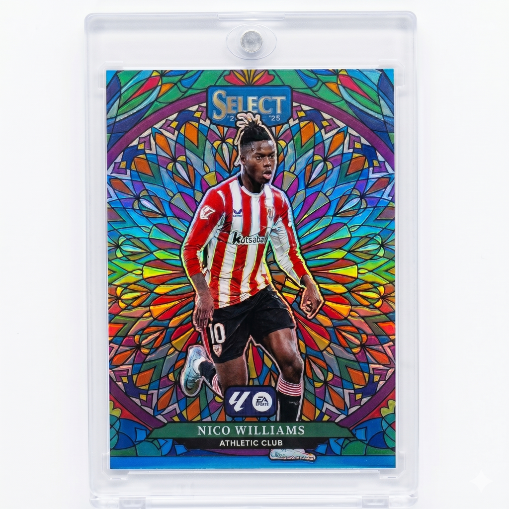 24-25 Panini Select La Liga Nico Williams Stained Glass #1 Case Hit