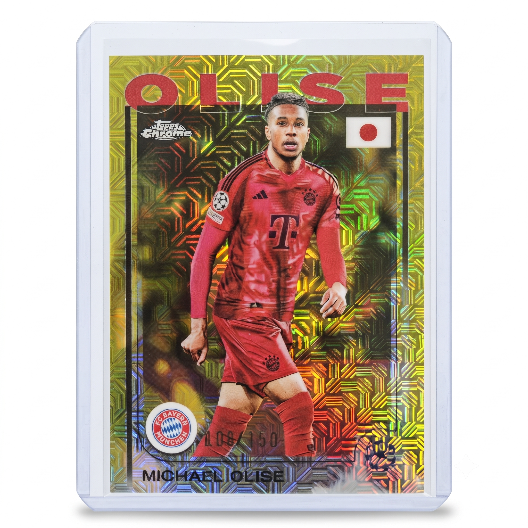 24-25 Topps Chrome UCC Japan Michael Olise Yellow Mojo 108/150 #81