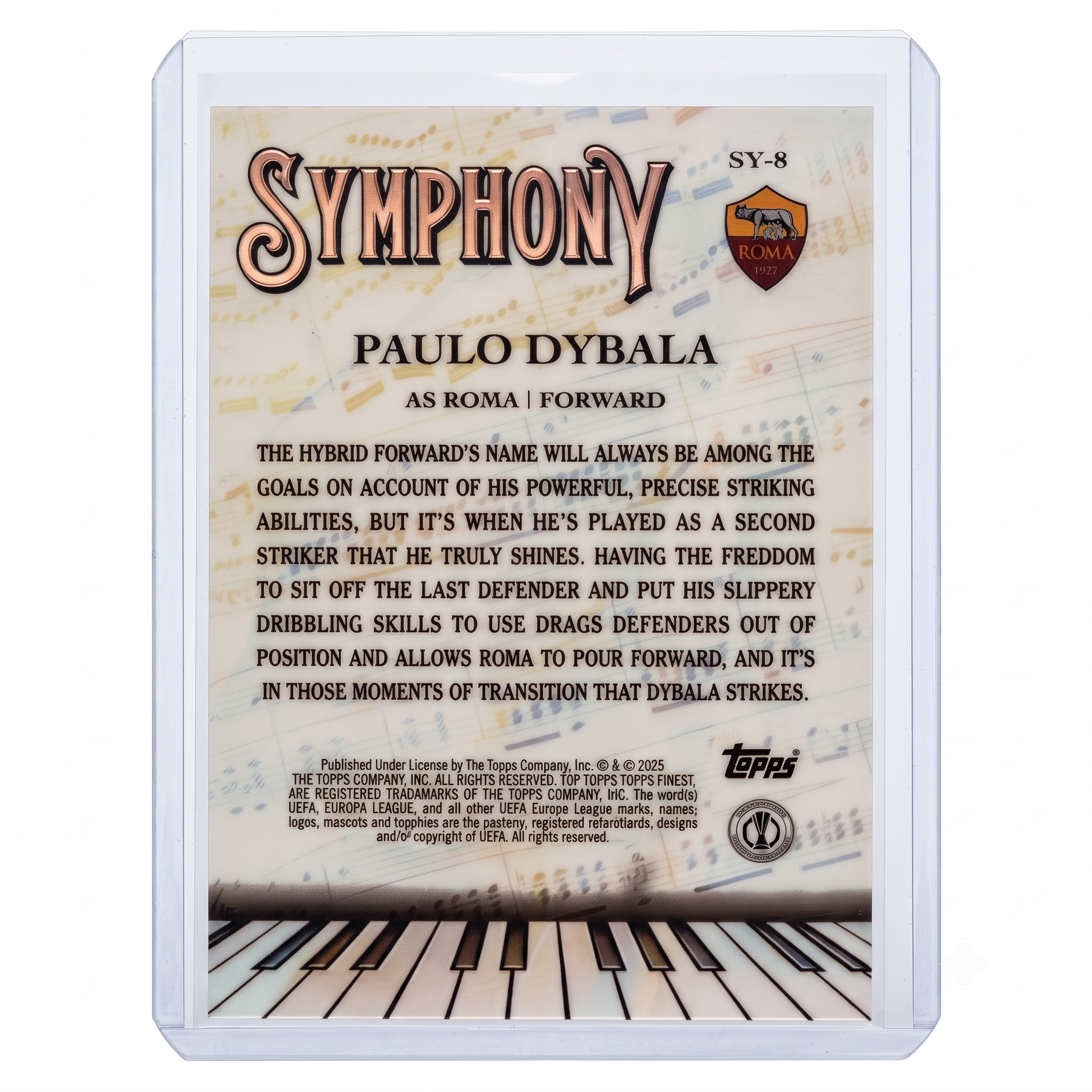 24-25 Topps Finest UEFA Paulo Dybala Symphony Rose Gold Refractor 65/75 #SY-8