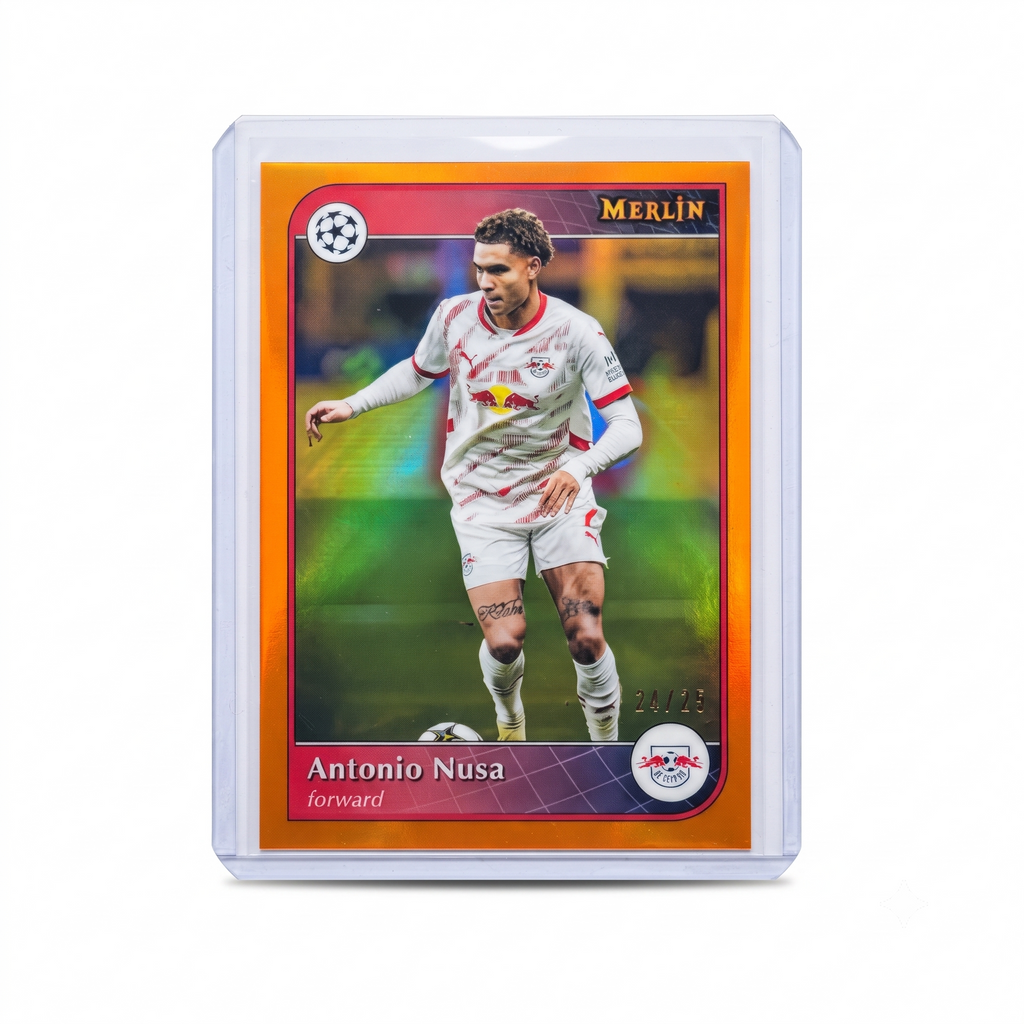 24-25 Topps Merlin UCC Antonio Nusa Orange Refractor 24/25 #50