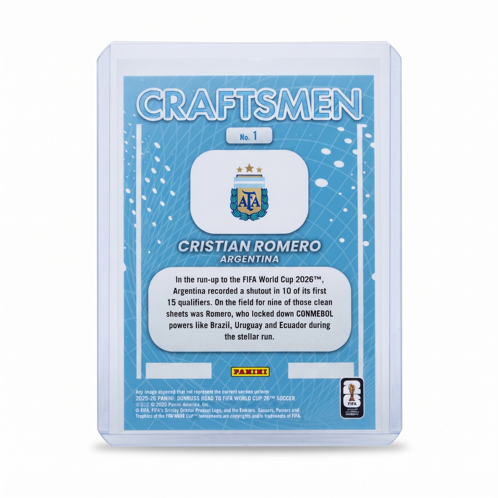 25-26 Panini Donruss RFWC26 Cristian Romero Craftsmen RED #1