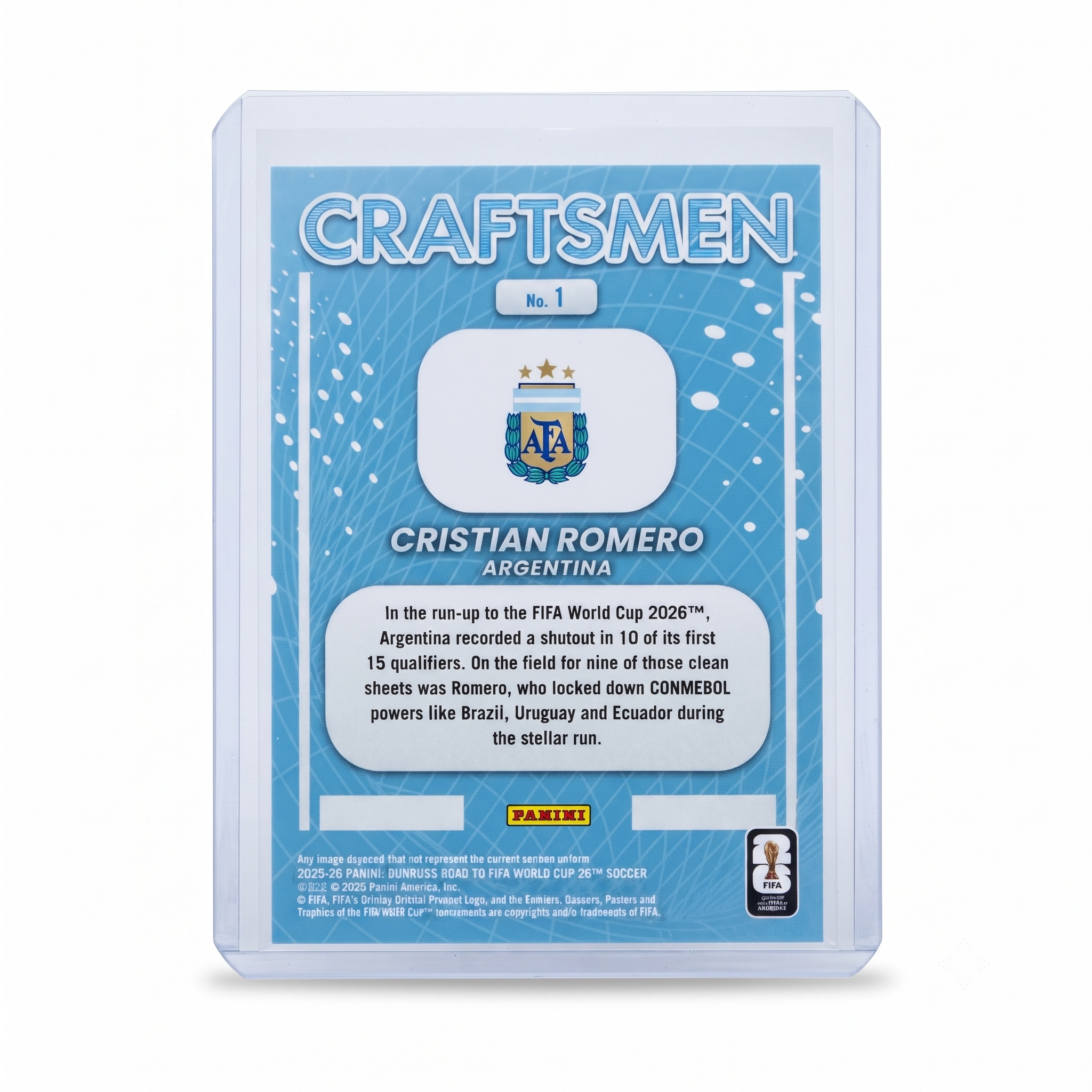 25-26 Panini Donruss RFWC26 Cristian Romero Craftsmen RED #1