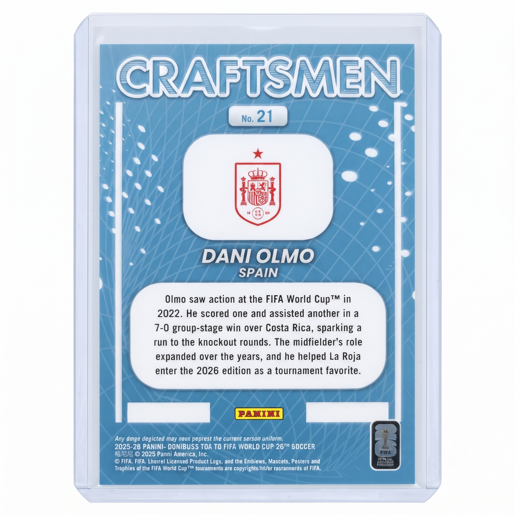 25-26 Panini Donruss RFWC26 Dani Olmo Craftsmen RED #21