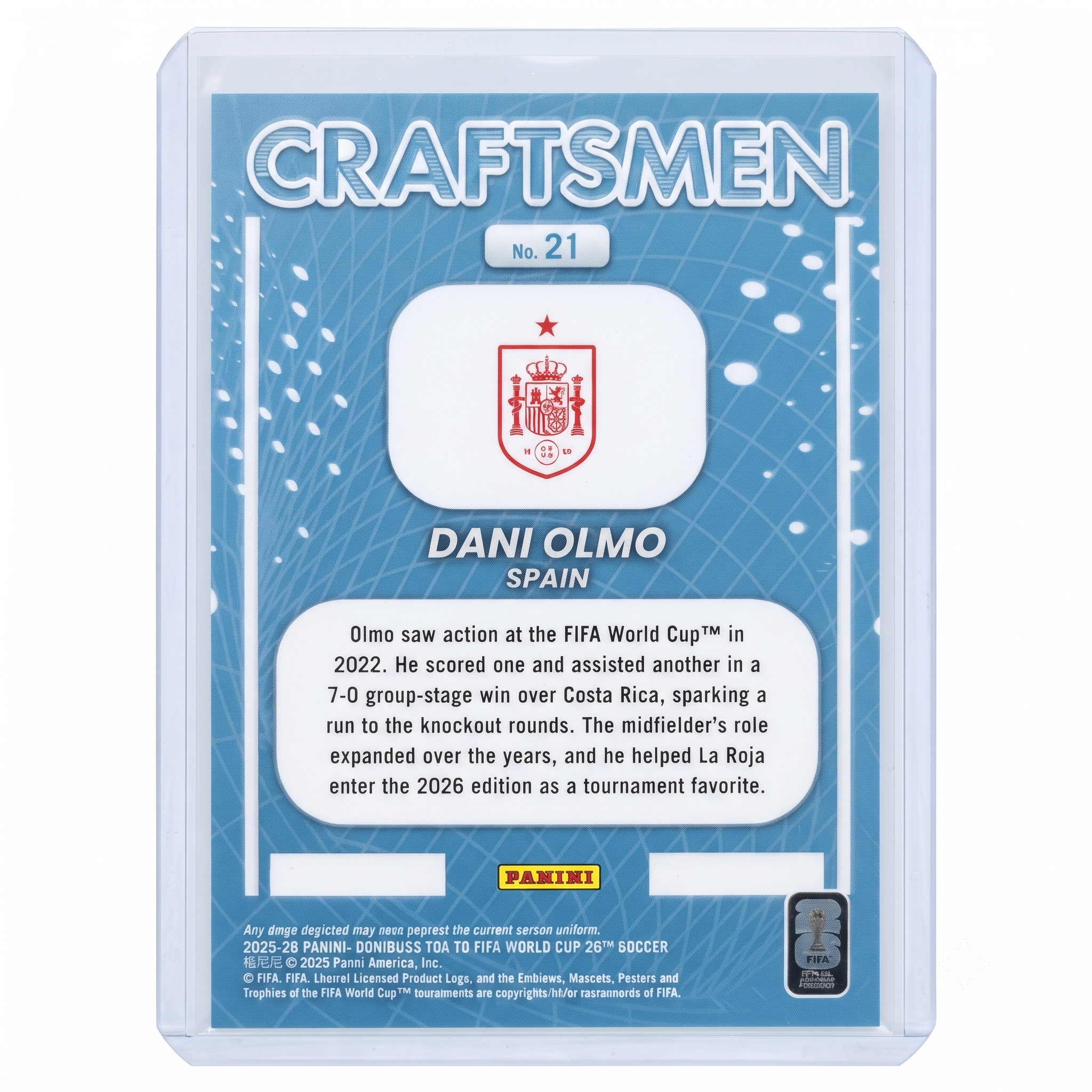 25-26 Panini Donruss RFWC26 Dani Olmo Craftsmen RED #21