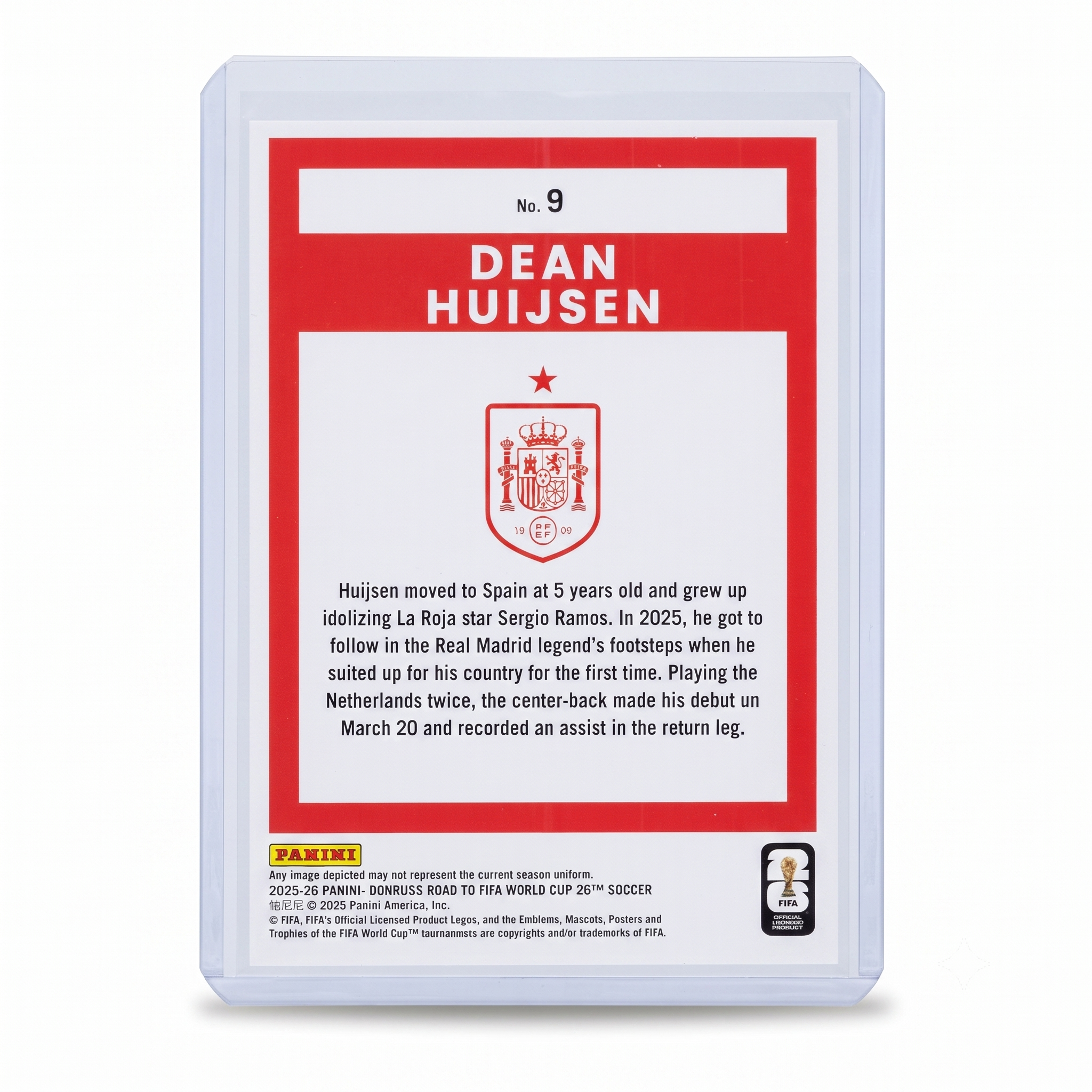 25-26 Panini Donruss RFWC26 Dean Huijsen Optic 0 #9