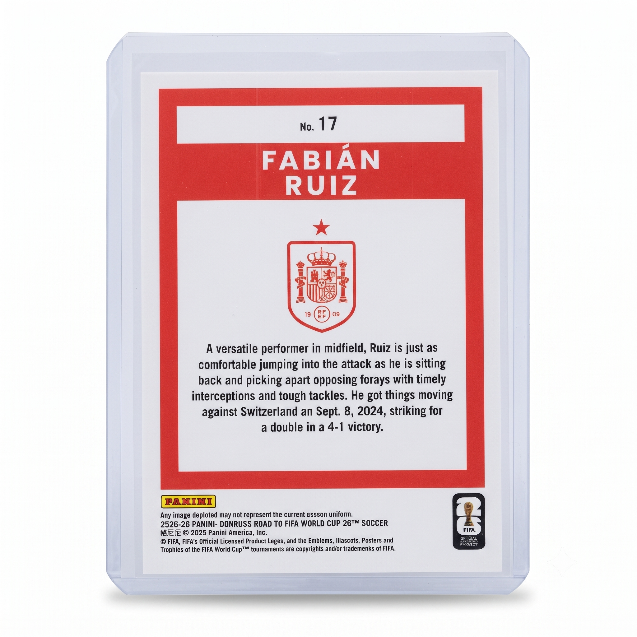 25-26 Panini Donruss RFWC26 Fabian Ruiz #17