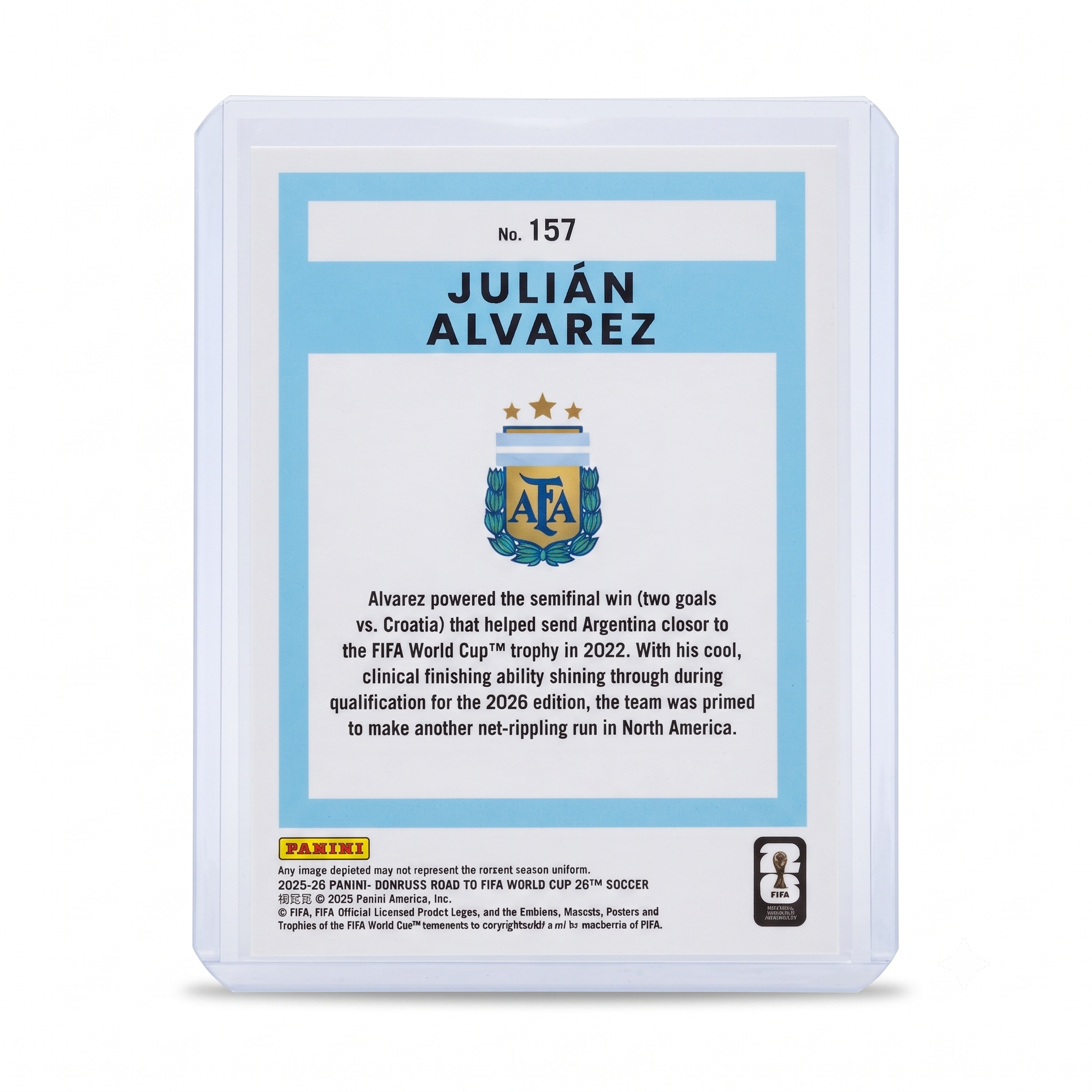 25-26 Panini Donruss RFWC26 Julian Alvarez Silver Teal #157