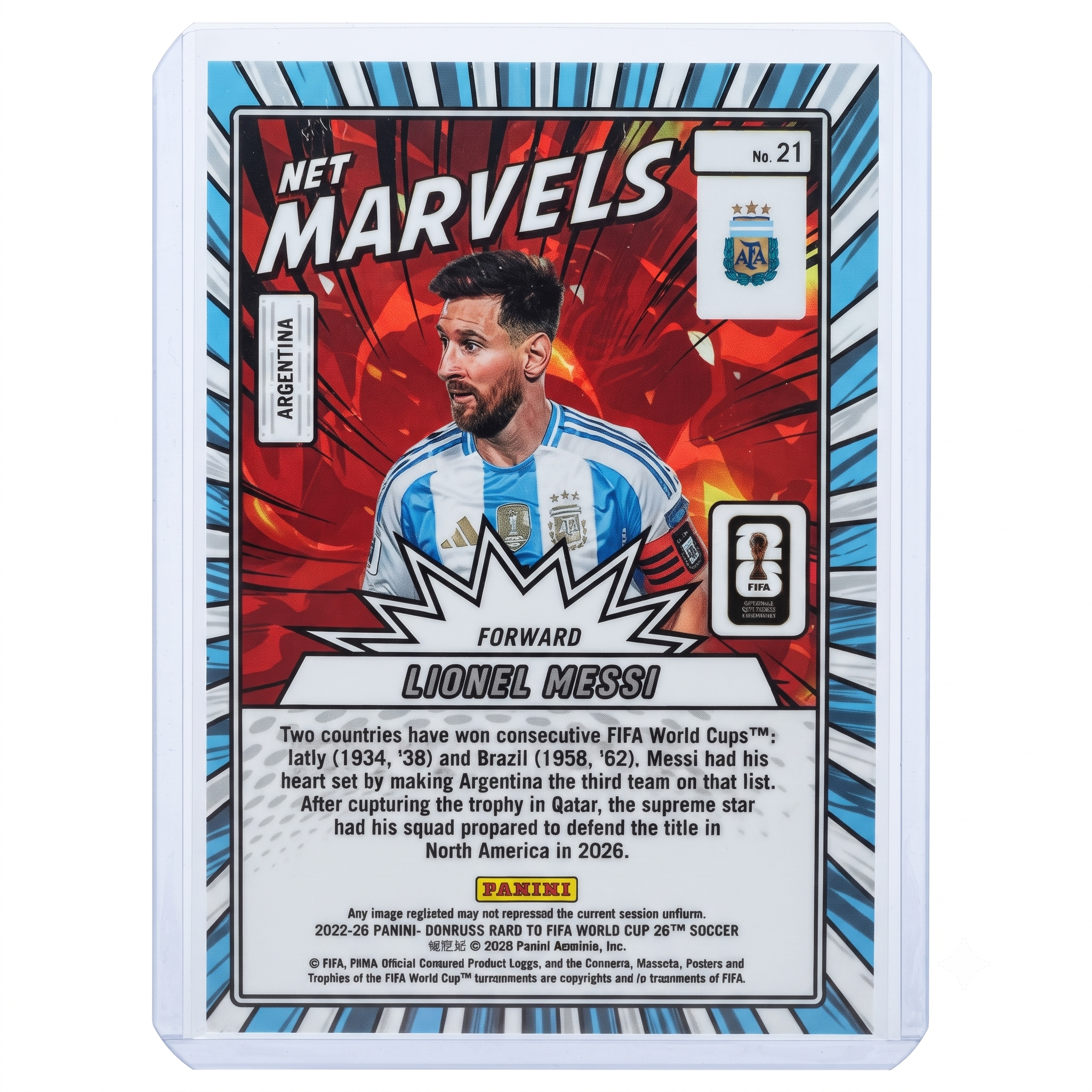 25-26 Panini Donruss RFWC26 Lionel Messi Net Marvels RED #21