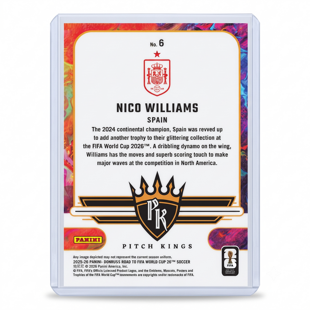25-26 Panini Donruss RFWC26 Nico Williams Pítch Kings RED #6