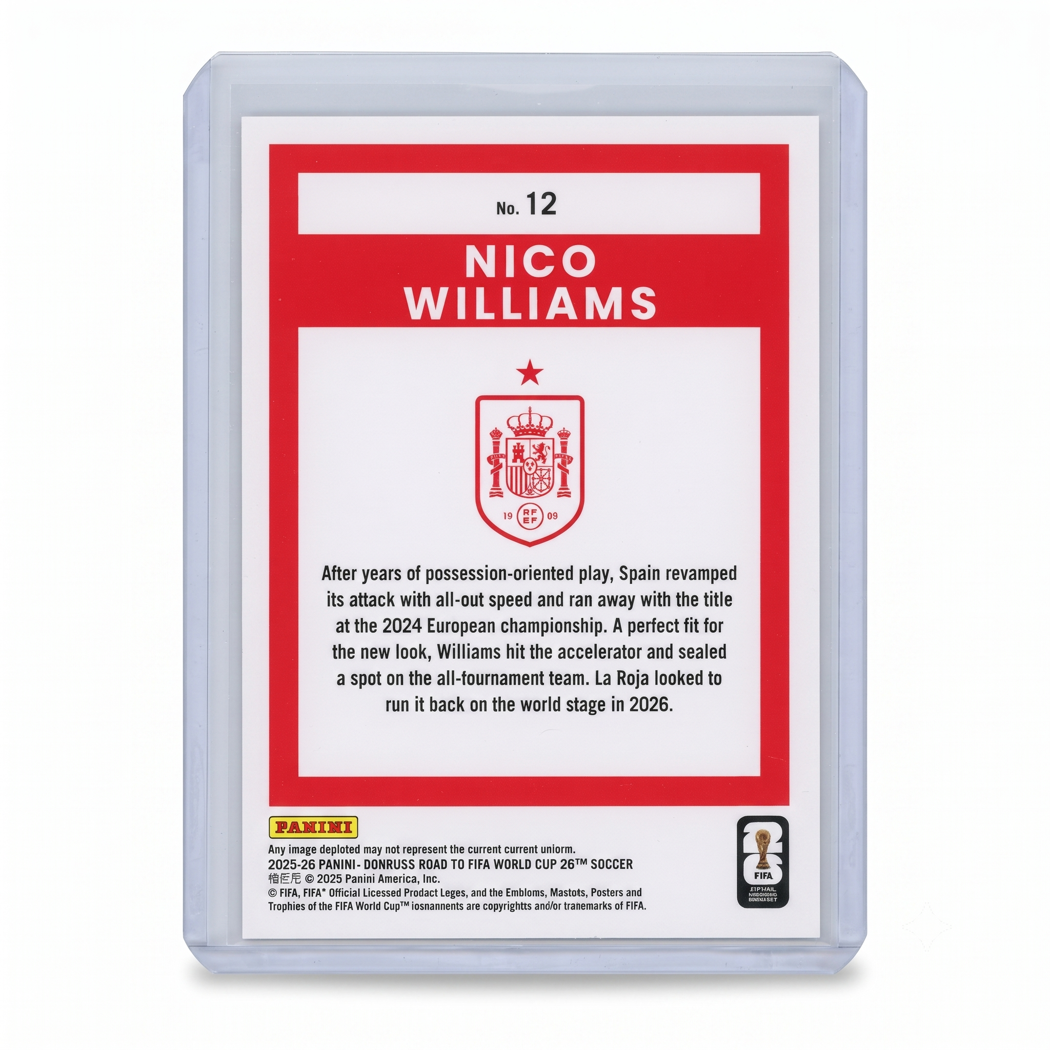 25-26 Panini Donruss RFWC26 Nico Williams #12
