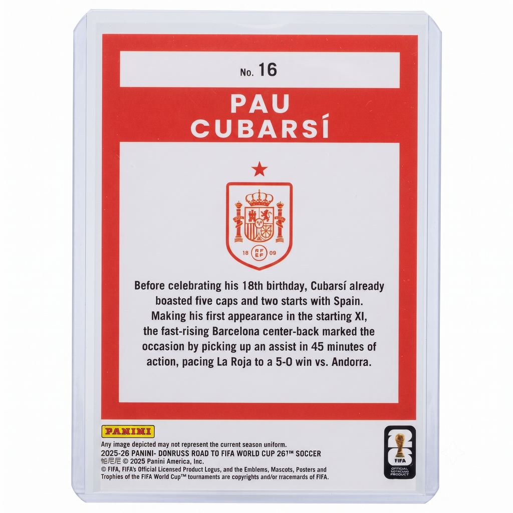 25-26 Panini Donruss RFWC26 Pau Cubarsí #16