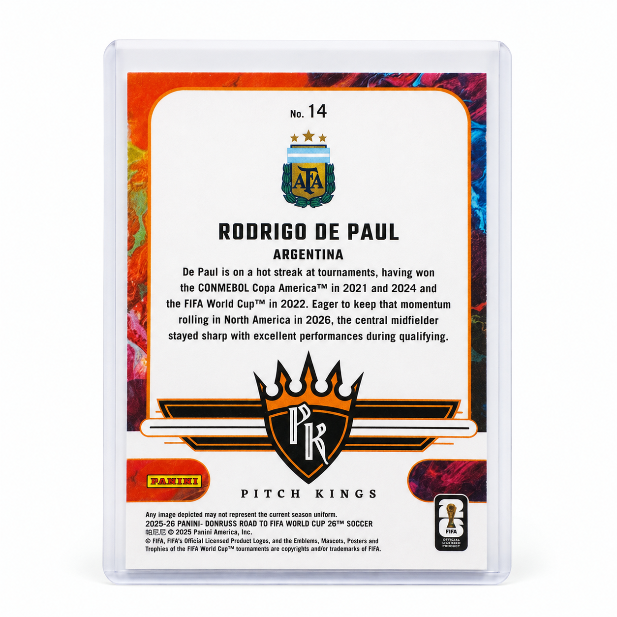 25-26 Panini Donruss RFWC26 Rodrigo de Paul Pitch Kings #14