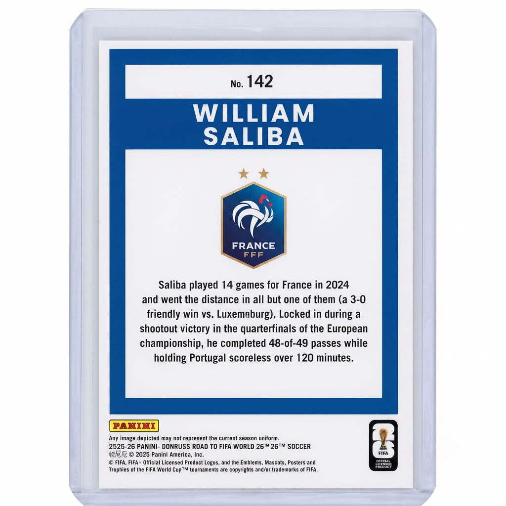 25-26 Panini Donruss RFWC26 William Saliba Red & Blue Maze #142