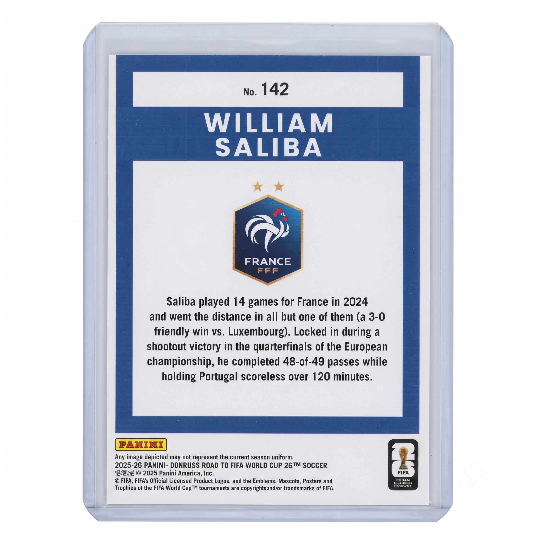 25-26 Panini Donruss RFWC26 William Saliba #142