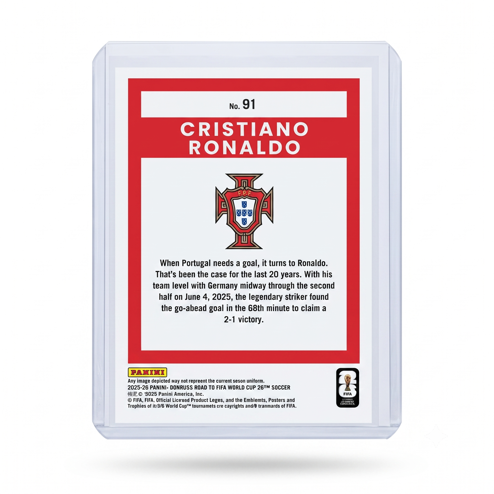 25-26 Panini Donruss RFWC Cristiano Ronaldo Optic 0 #91