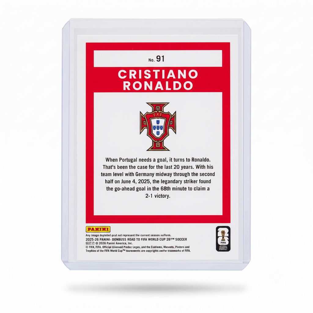 25-26 Panini Donruss RFWC Cristiano Ronaldo Red & Blue Mojo #91 SP