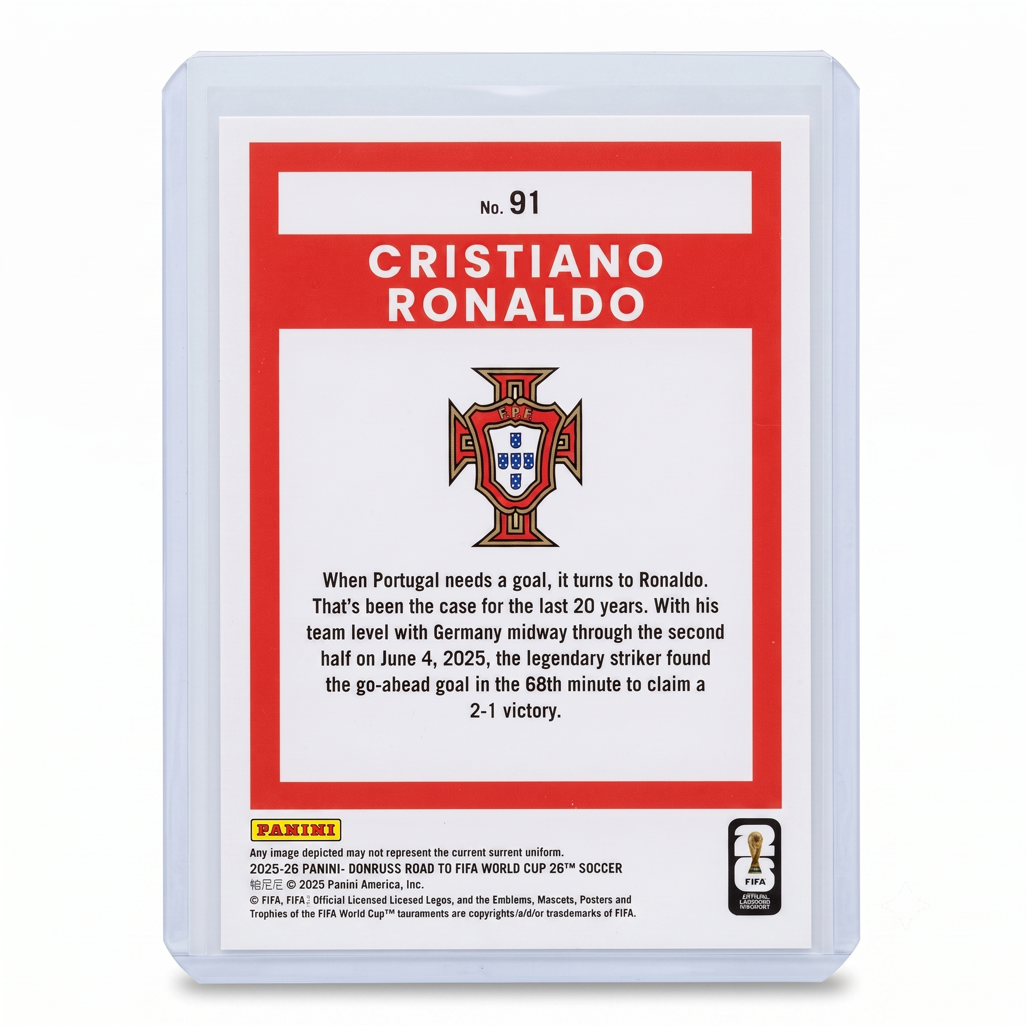 25-26 Panini Donruss RFWC Cristiano Ronaldo Silver Mojo #91