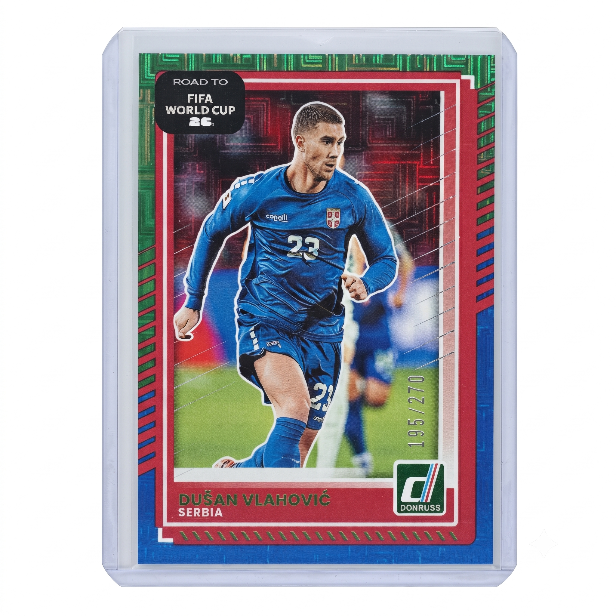 25-26 Panini Donruss RFWC Dusan Vlahovic Green & Blue Maze 195/270 #54