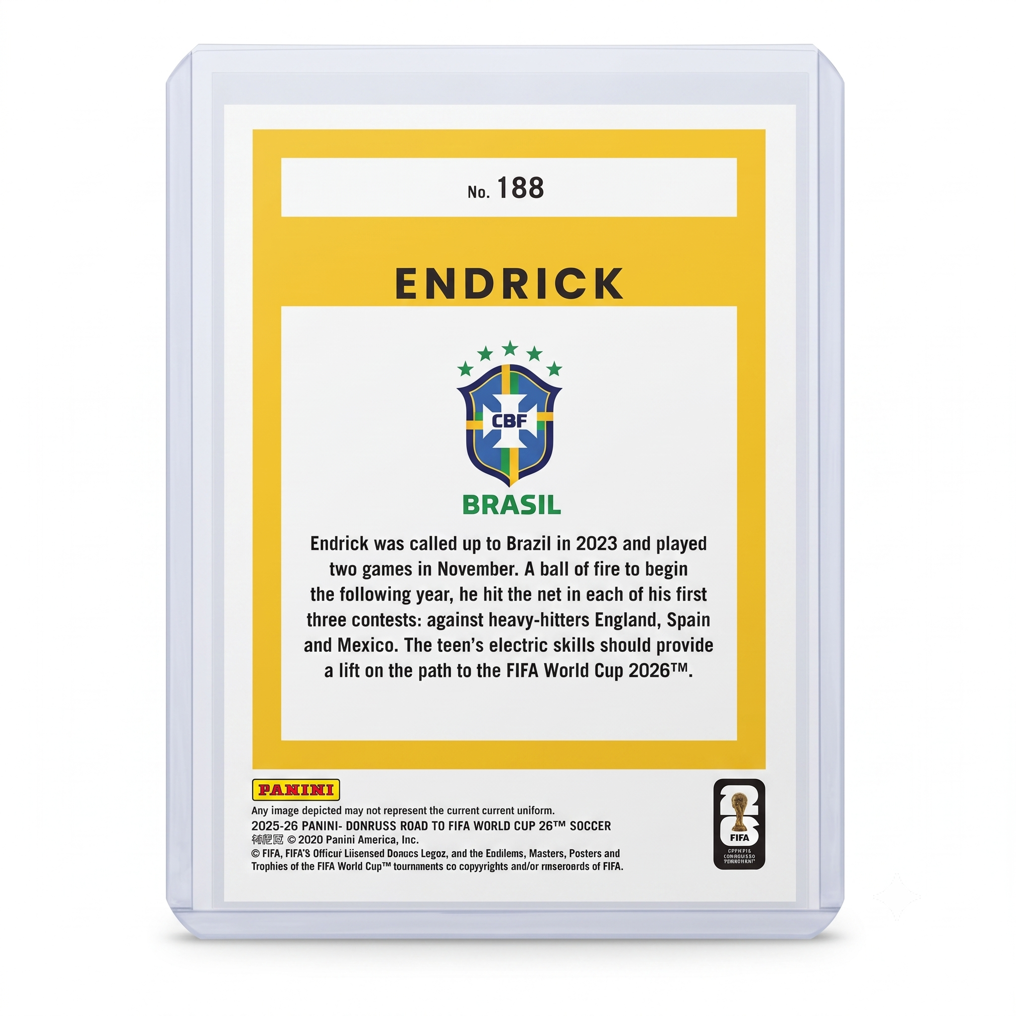 25-26 Panini Donruss RFWC Endrick Silver Cubic Prizm #188