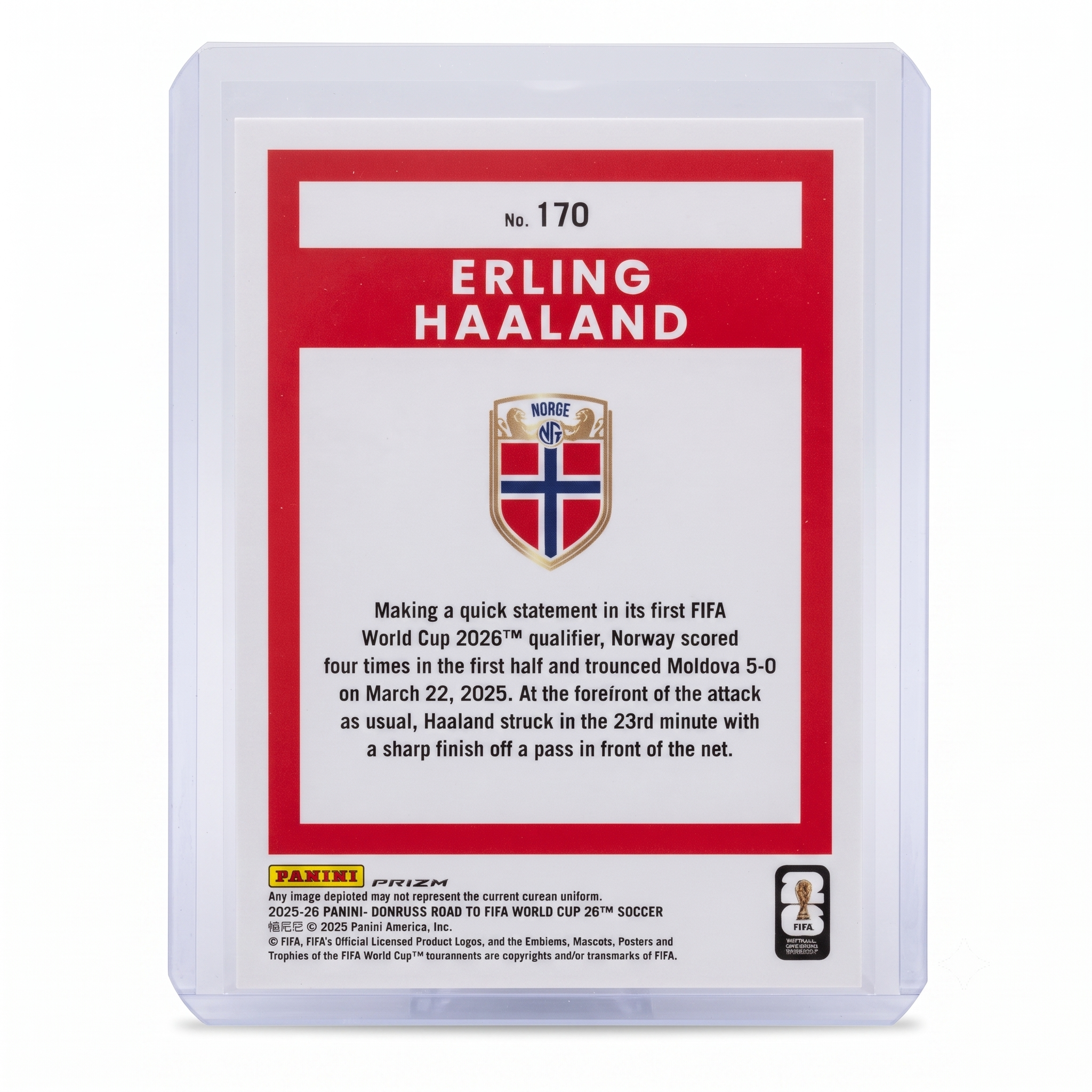 25-26 Panini Donruss RFWC Erling Haaland Optic 0 Silver Holo Prizm #170