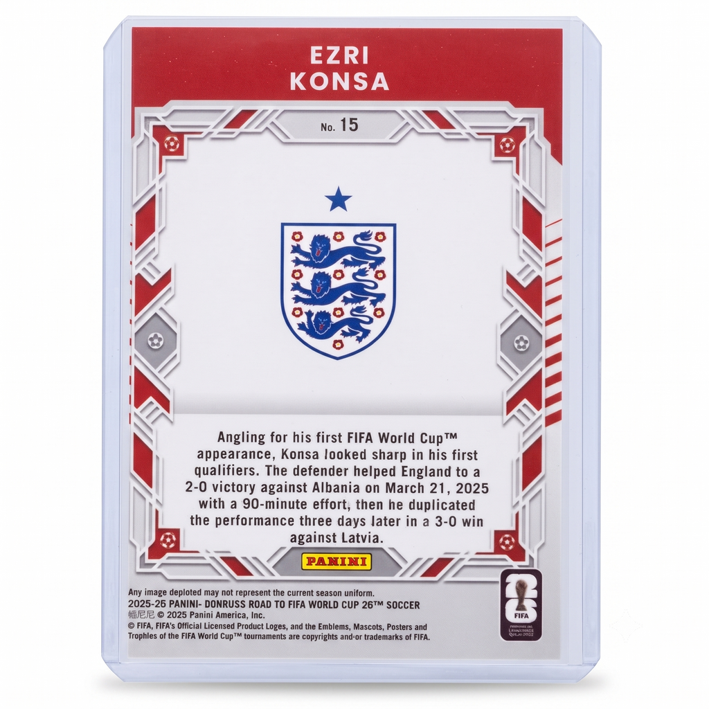 25-26 Panini Donruss RFWC Ezri Konsa Elite Series Blue 03/10 #15