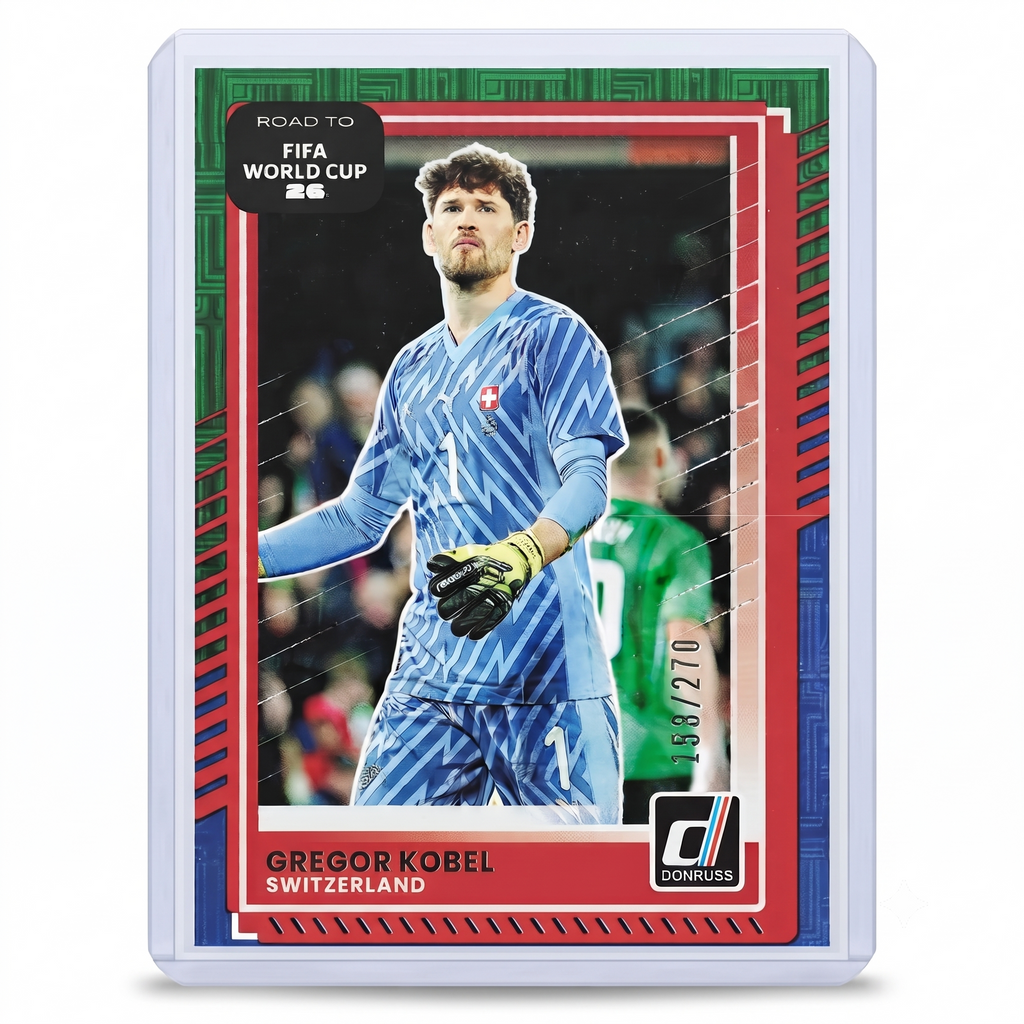 25-26 Panini Donruss RFWC Gregor Kobel Green & Blue Maze 188/270 #175