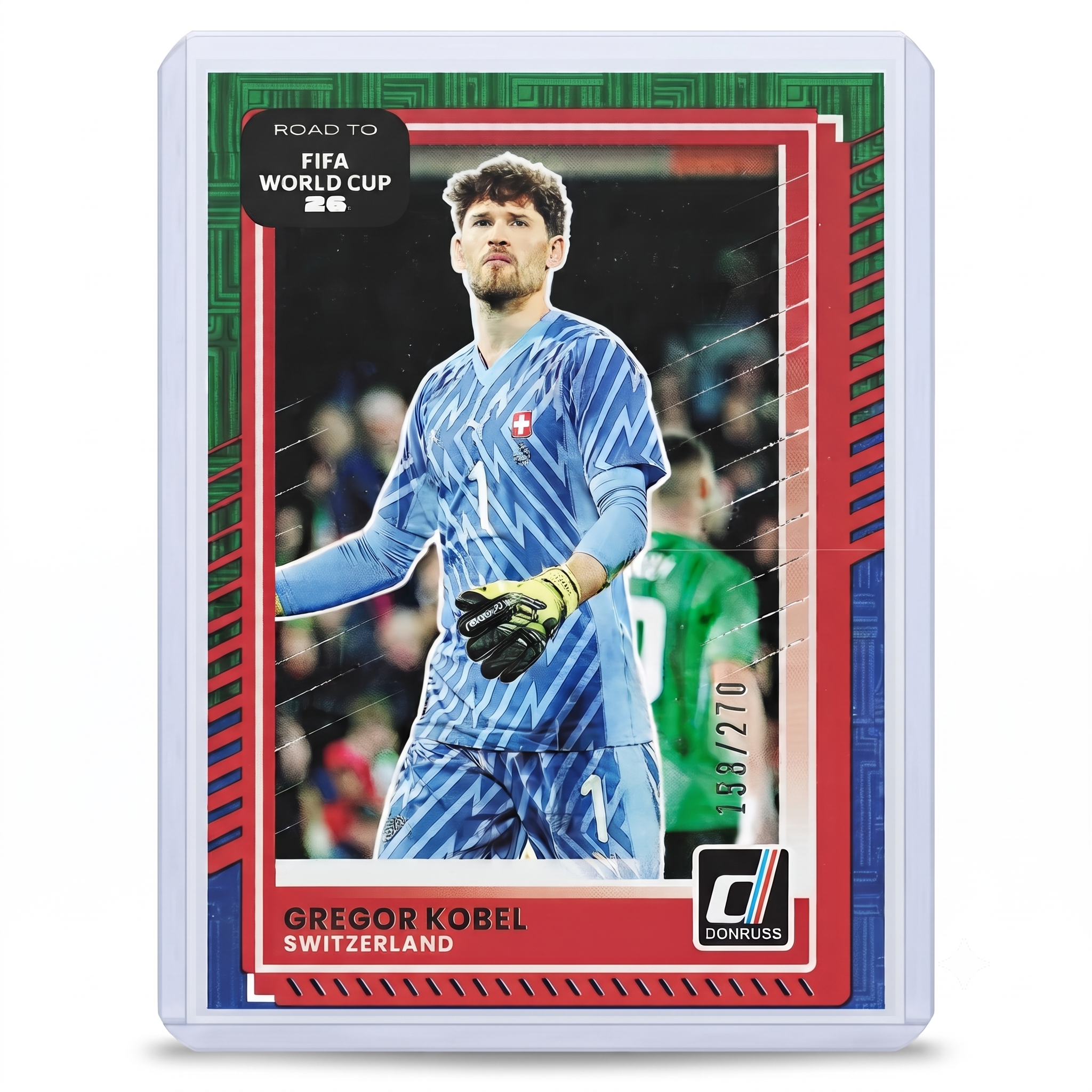 25-26 Panini Donruss RFWC Gregor Kobel Green & Blue Maze 188/270 #175