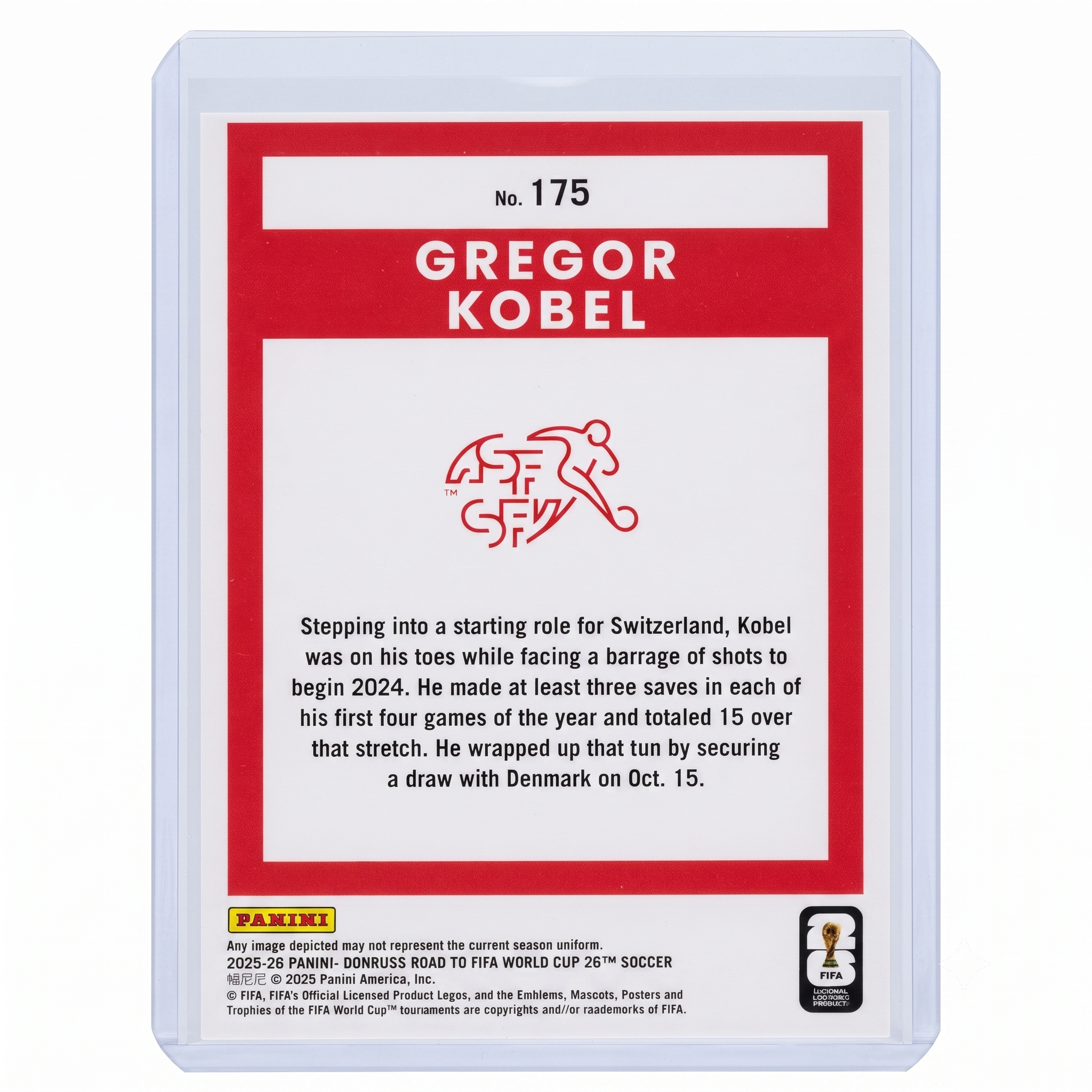25-26 Panini Donruss RFWC Gregor Kobel Green & Blue Maze 188/270 #175